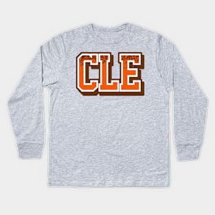 Cleveland Football Retro Sports Letters Kids Long Sleeve T-Shirt